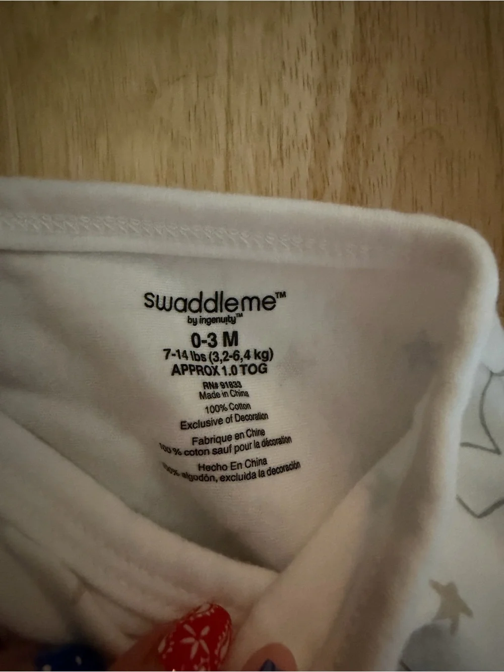 SwaddleMe 2 pack White Swaddle with Gold & Gray Cloud Print both size 0-3